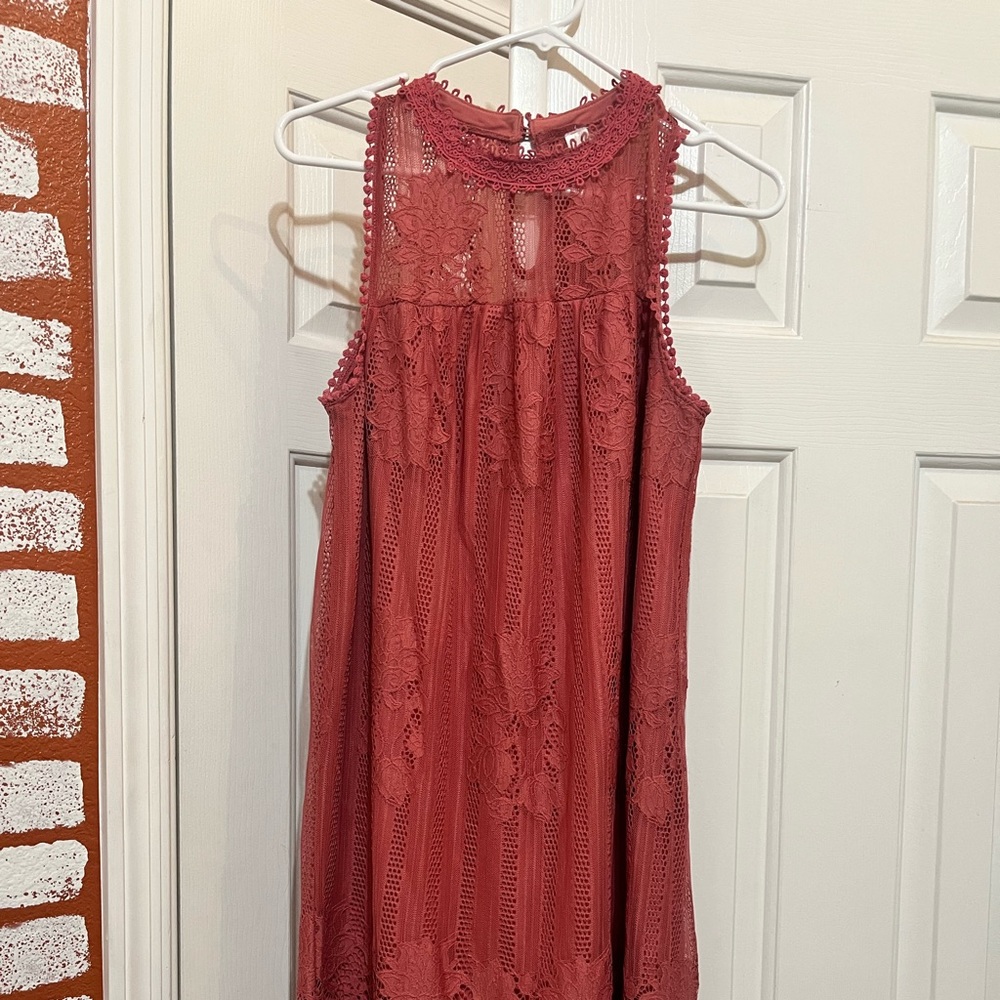 Medium dusty rose lace dress